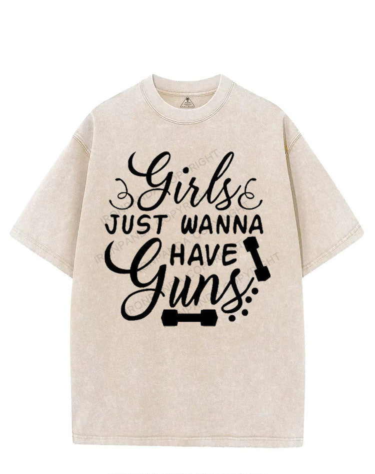 GIRLS JUST WANNA HAVE GUNS VINTAGE GYM SHIRT