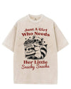 JUST A GIRL WHO NEEDS HER LITTLE SNACKY SNACKS VINTAGE GYM SHIRT
