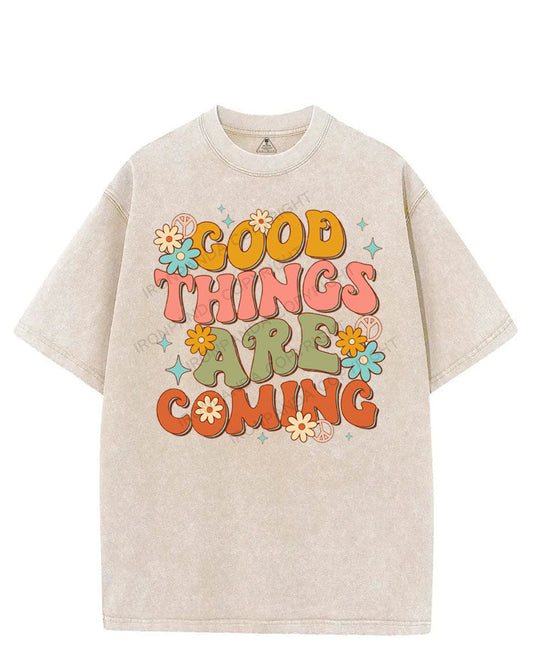GOOD THINGS ARE COMING VINTAGE GYM SHIRT