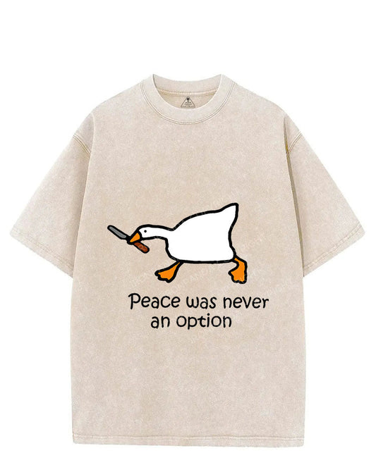 PEACE WAS NEVER AN OPTION VINTAGE GYM SHIRT