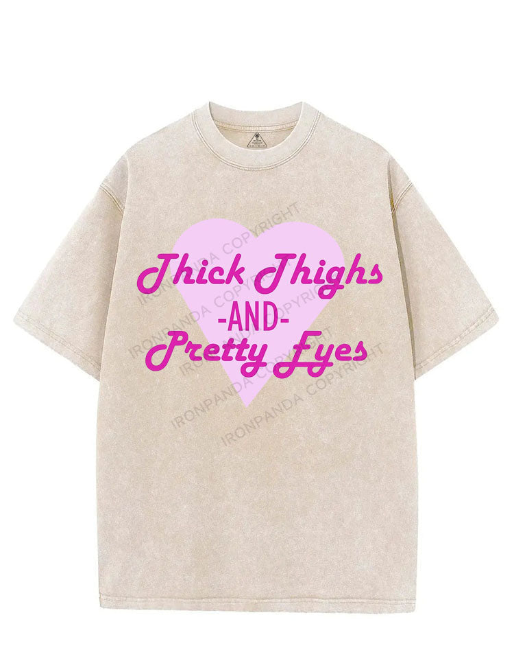 THICK THIGHS AND PRETTY EYES VINTAGE GYM SHIRT