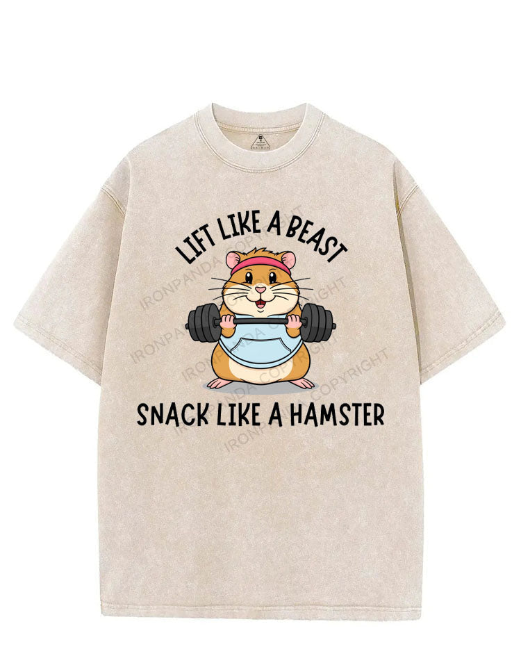 LIFT LIKE A BEAST SNACK LIKE A HAMSTER VINTAGE GYM SHIRT
