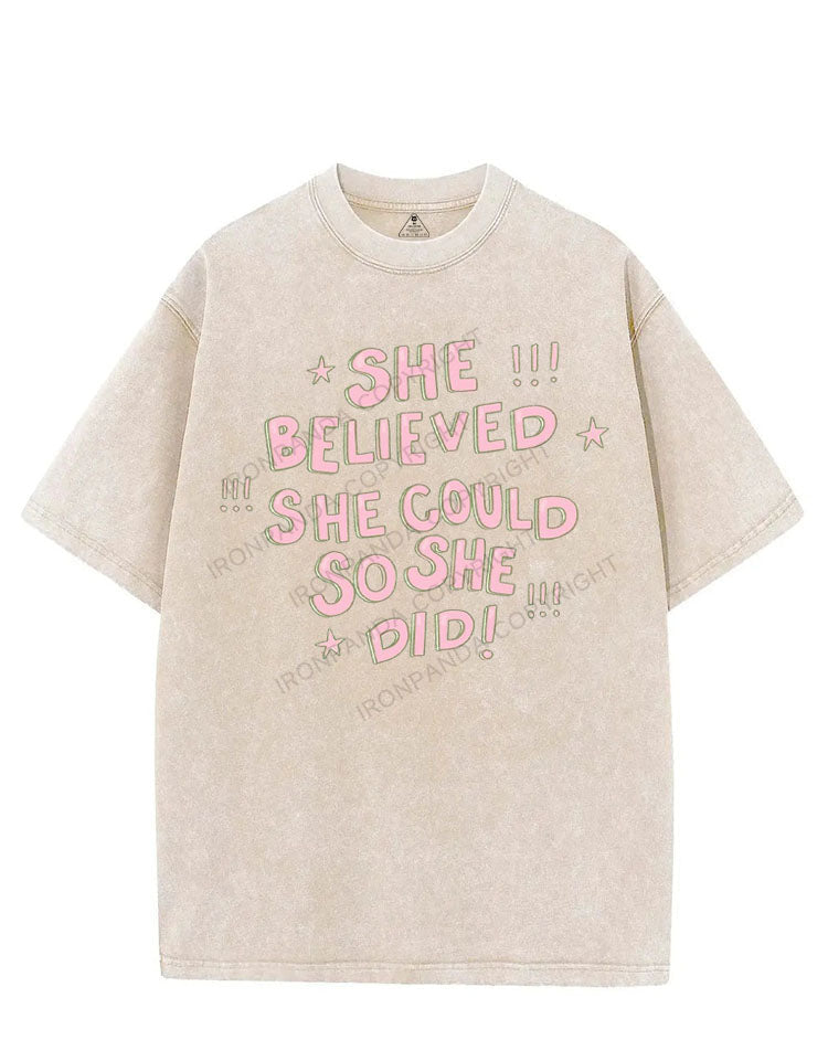 SHE BELIEVED SHE COULD SO SHE DID VINTAGE GYM SHIRT