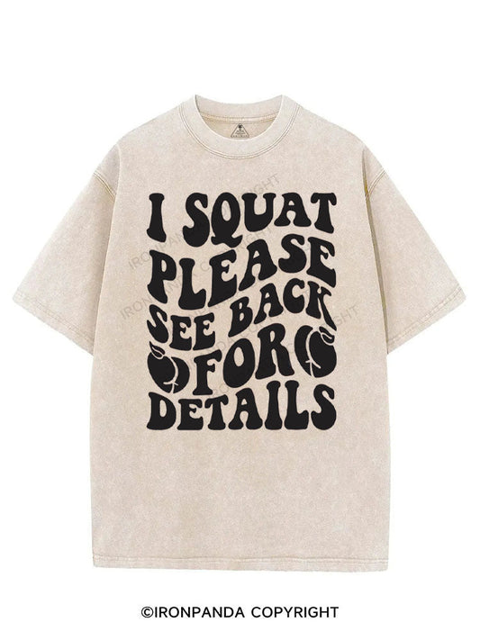 I SQUAT PLEASE SEE BACK FOR DETAILS VINTAGE GYM SHIRT