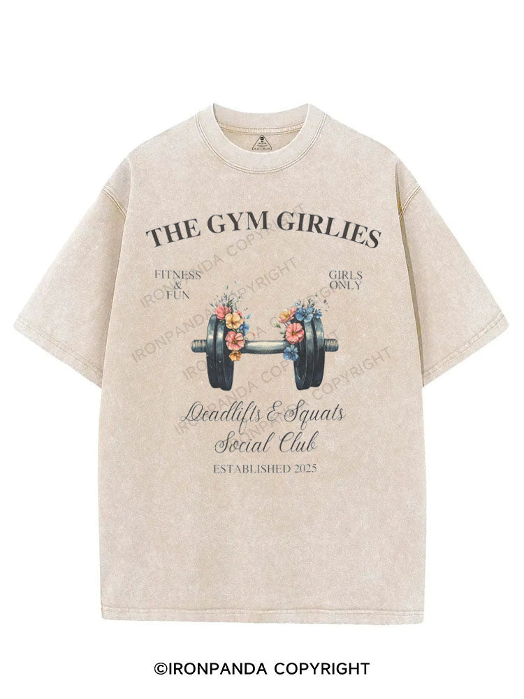 THE GYM GIRLIES DEADLIFTS & SQUATS SOCIAL CLUB VINTAGE GYM SHIRT
