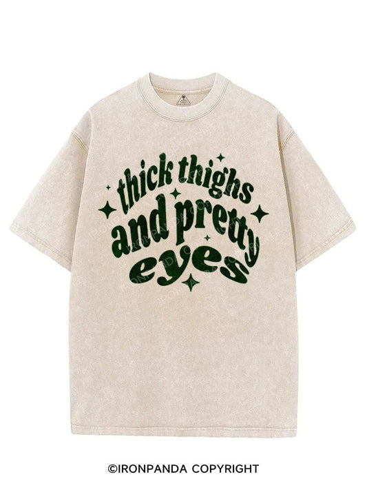 THICK THIGHS AND PRETTY EYES VINTAGE GYM SHIRT