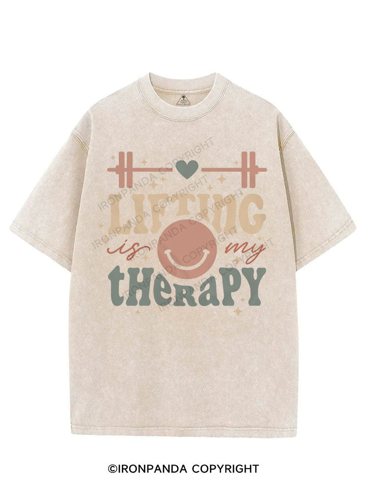 LIFTING IS MY THERAPY VINTAGE GYM SHIRT