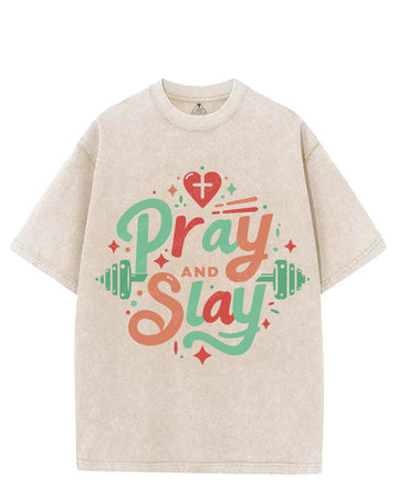 PRAY AND SLAY VINTAGE GYM SHIRT