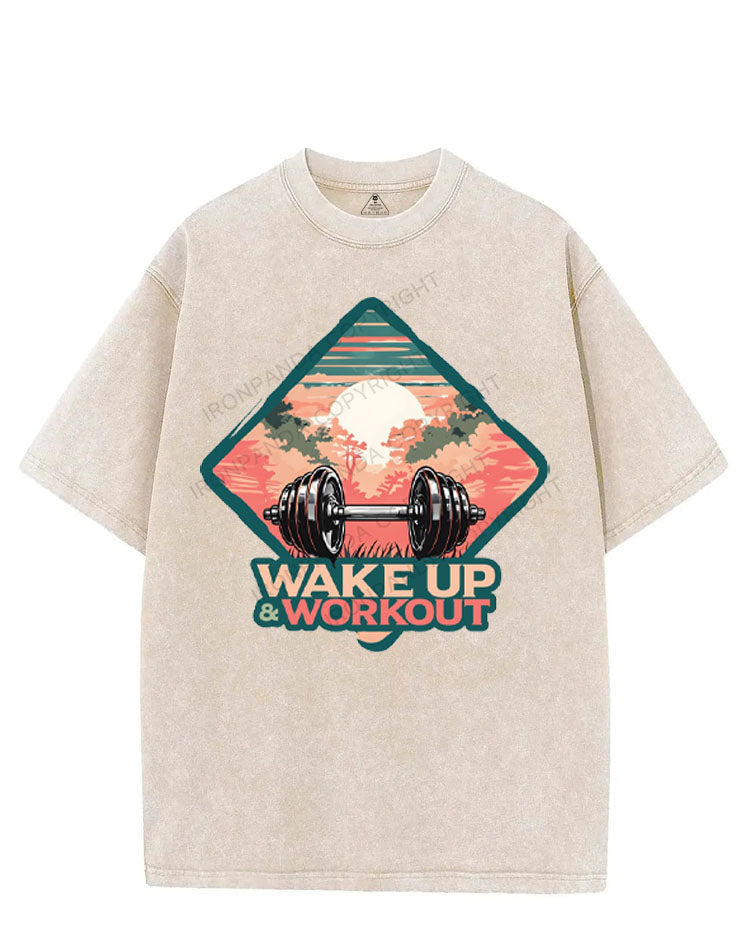 WAKE UP & WORKOUT VINTAGE GYM SHIRT