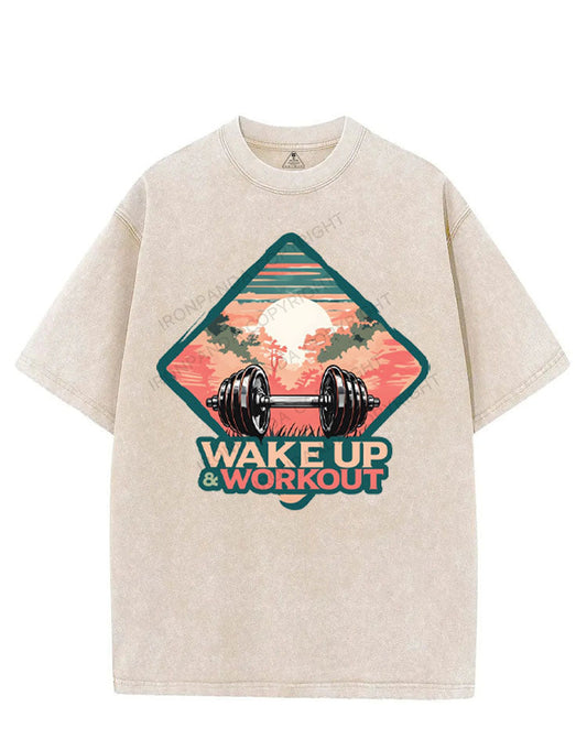 WAKE UP & WORKOUT VINTAGE GYM SHIRT