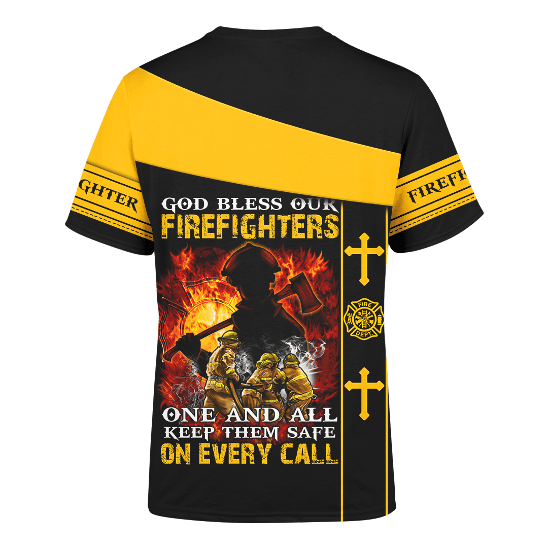 God Bless Our Firefighter One And All Keep Them Safe On Every Call Customized 3D All Over Printed hoodie