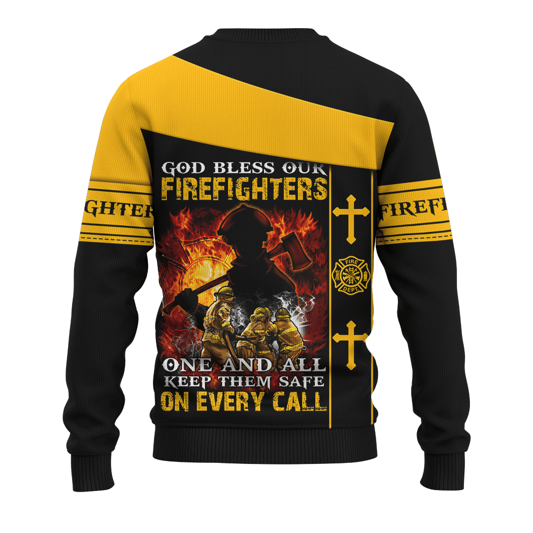 God Bless Our Firefighter One And All Keep Them Safe On Every Call Customized 3D All Over Printed hoodie