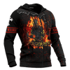 US Army Firefighter And Devil Jesus Customized 3D All Over Printed hoodie