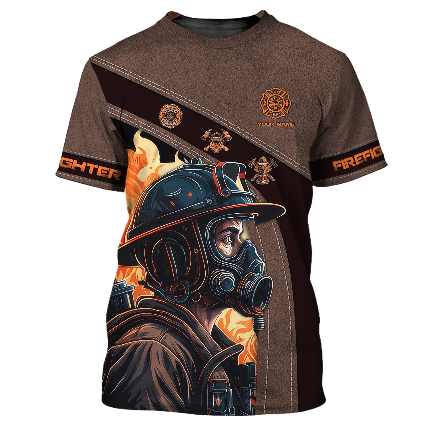 Fire Man 3D Custom Name Shirt Personalized Gift For Firefighters
