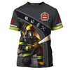 Custom Name 3D Firefirghter Zipper Hoodie Personalized Gift For Firefighters
