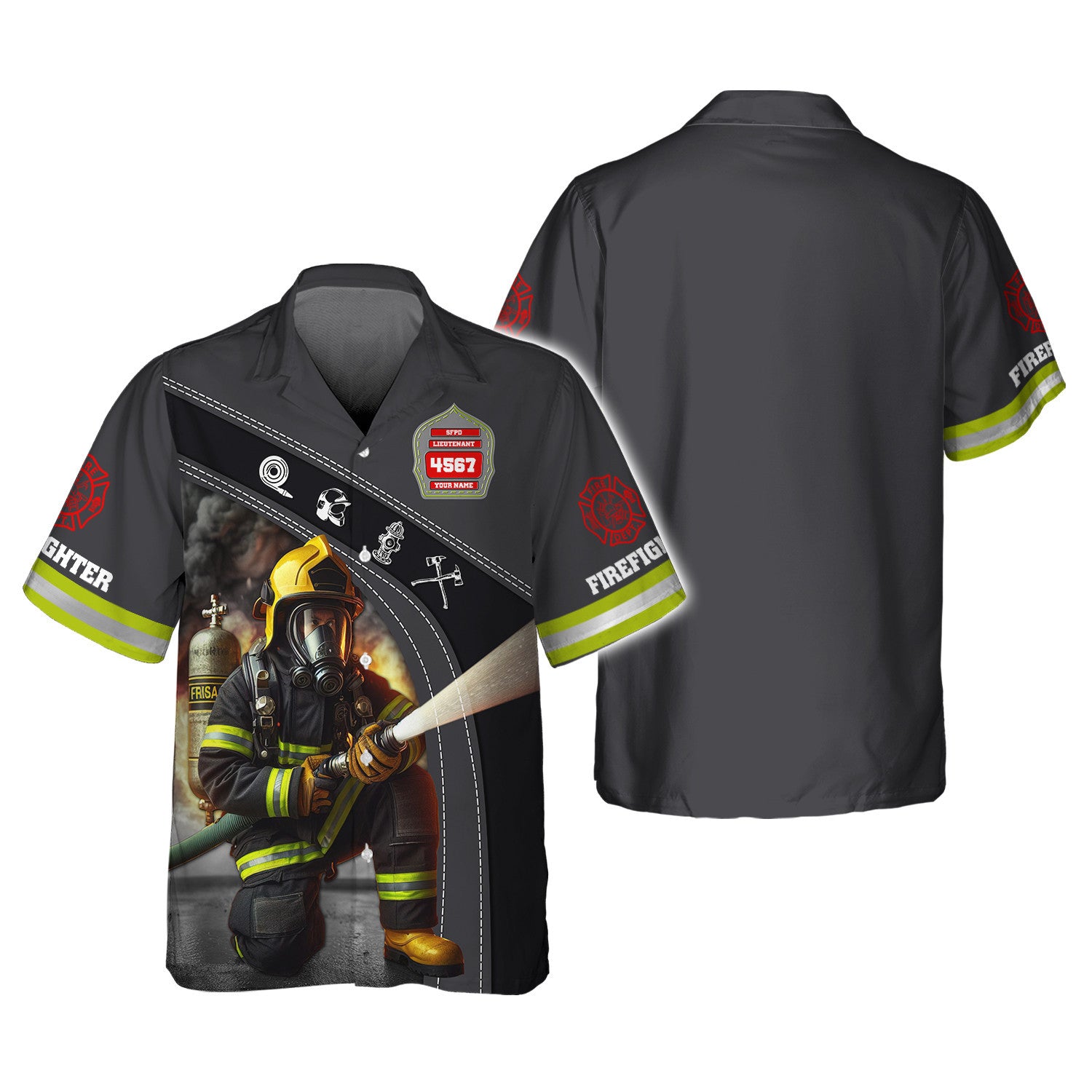 Custom Name 3D Firefirghter Zipper Hoodie Personalized Gift For Firefighters