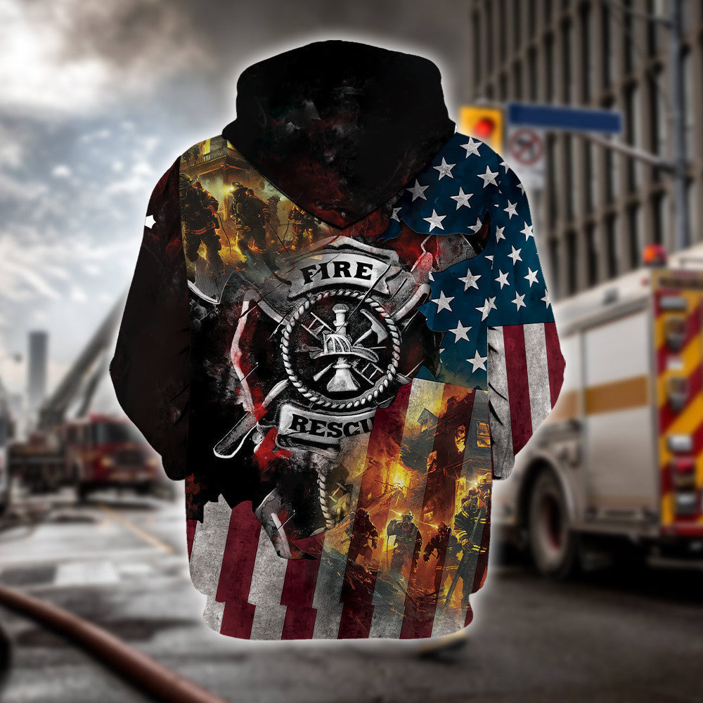 Brave Firefighter All Over Print Shirt