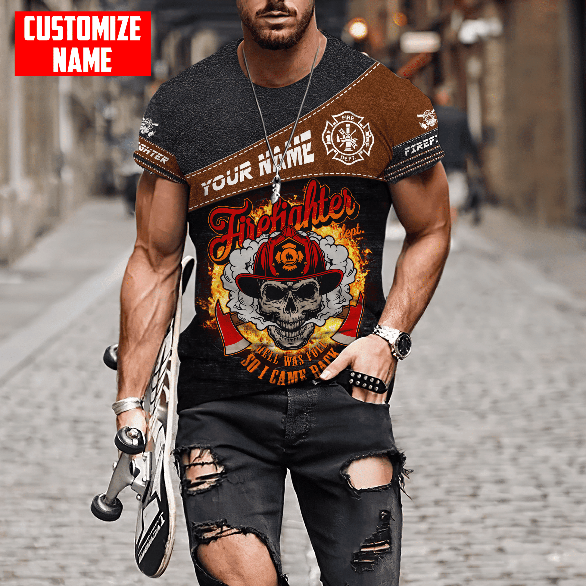 Customize Name Firefighter Unisex Shirts SN