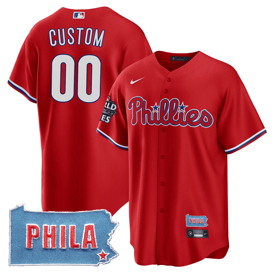 Men's Philadelphia Phillies Cool Base Jersey - PHILA PA State Patch