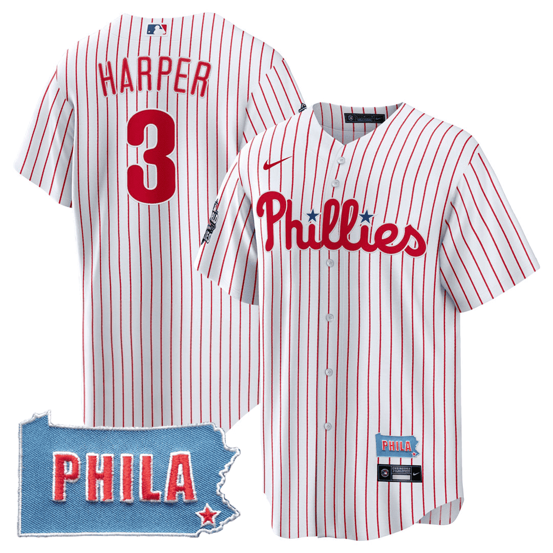 Men's Philadelphia Phillies Cool Base Jersey - PHILA PA State Patch