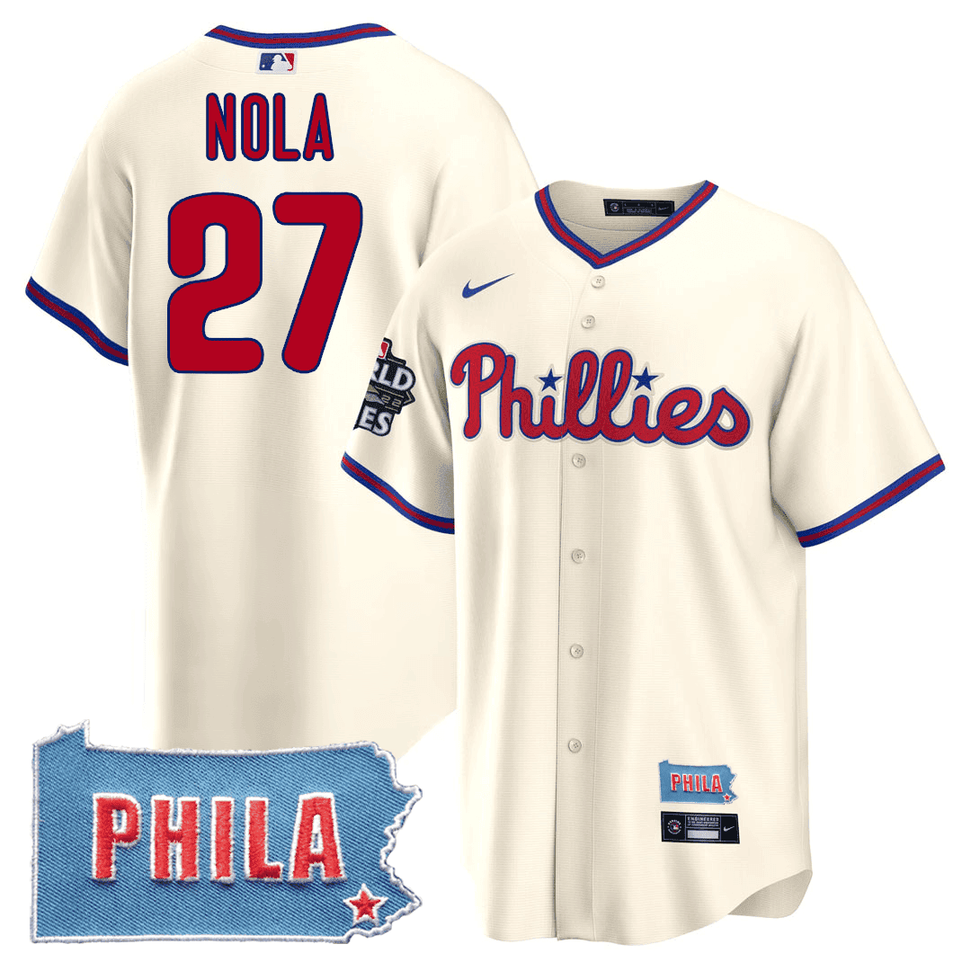 Men's Philadelphia Phillies Cool Base Jersey - PHILA PA State Patch