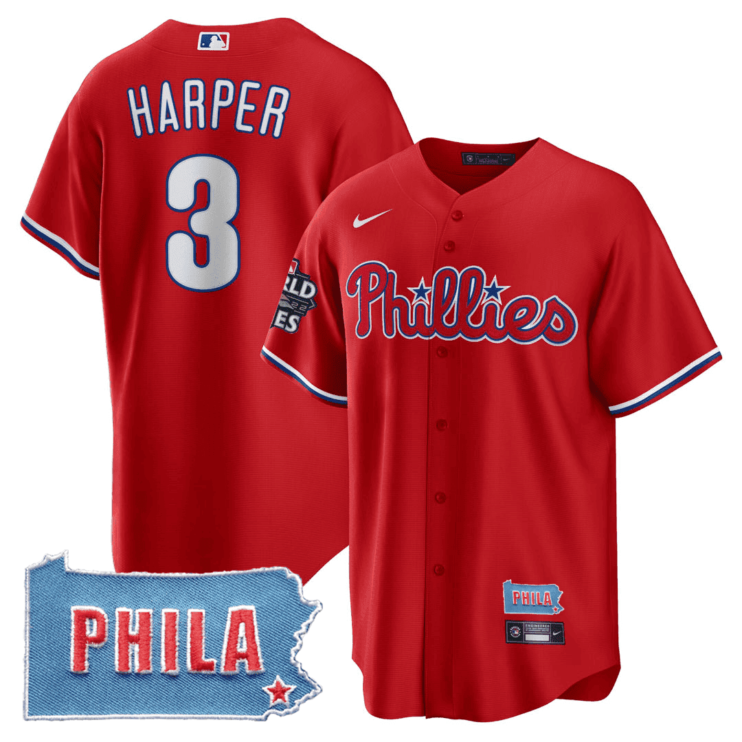 Men's Philadelphia Phillies Cool Base Jersey - PHILA PA State Patch