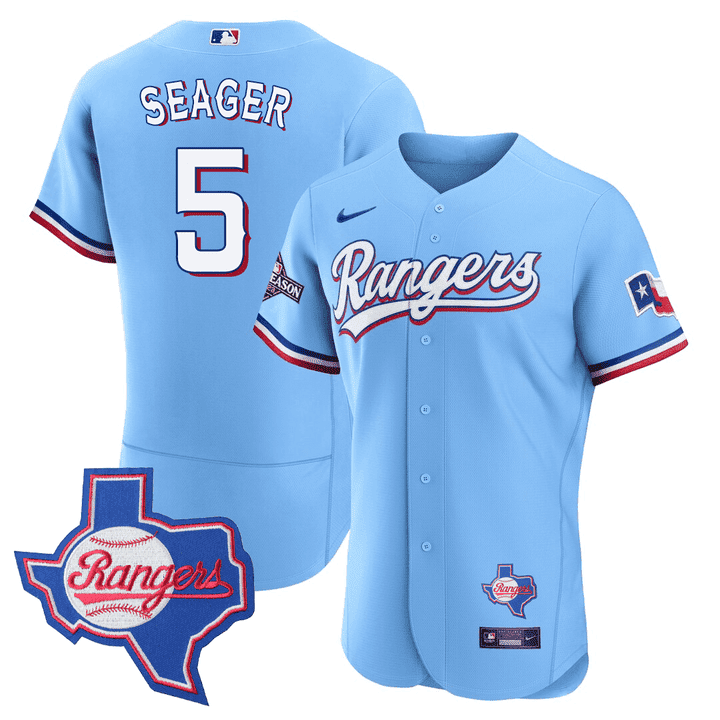 Men's Texas Rangers Texas State Patch Jersey - All Stitched