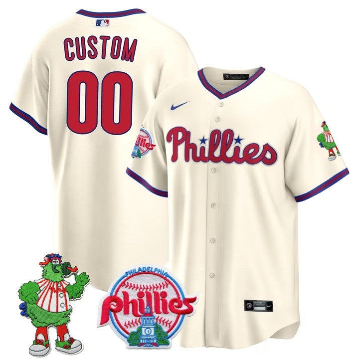 Philadelphia Phillies Cool Base Custom Jersey - Phillies Phanatic Patch