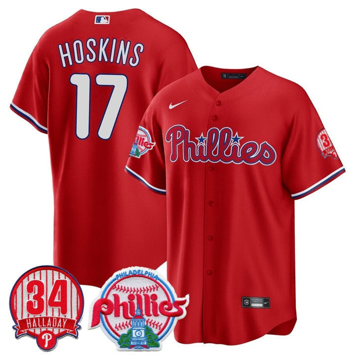 Men's Philadelphia Phillies Cool Base Jersey - Roy Halladay Patch #34