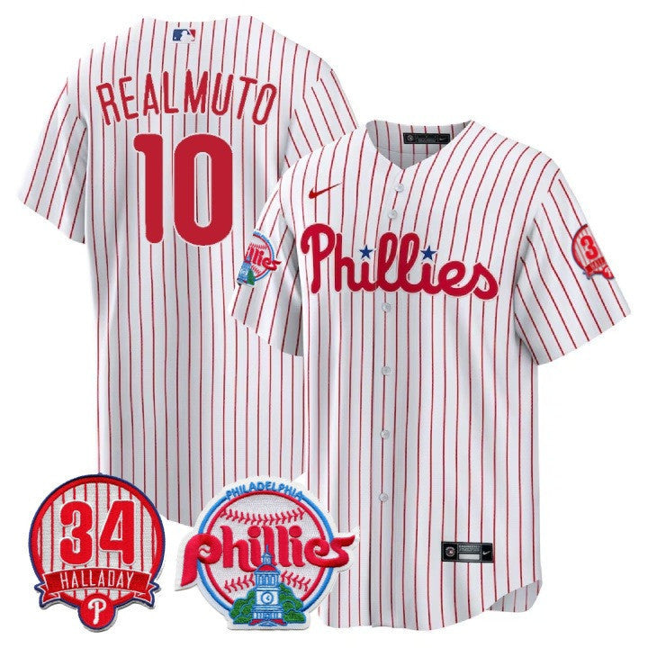 Men's Philadelphia Phillies Cool Base Jersey - Roy Halladay Patch #34