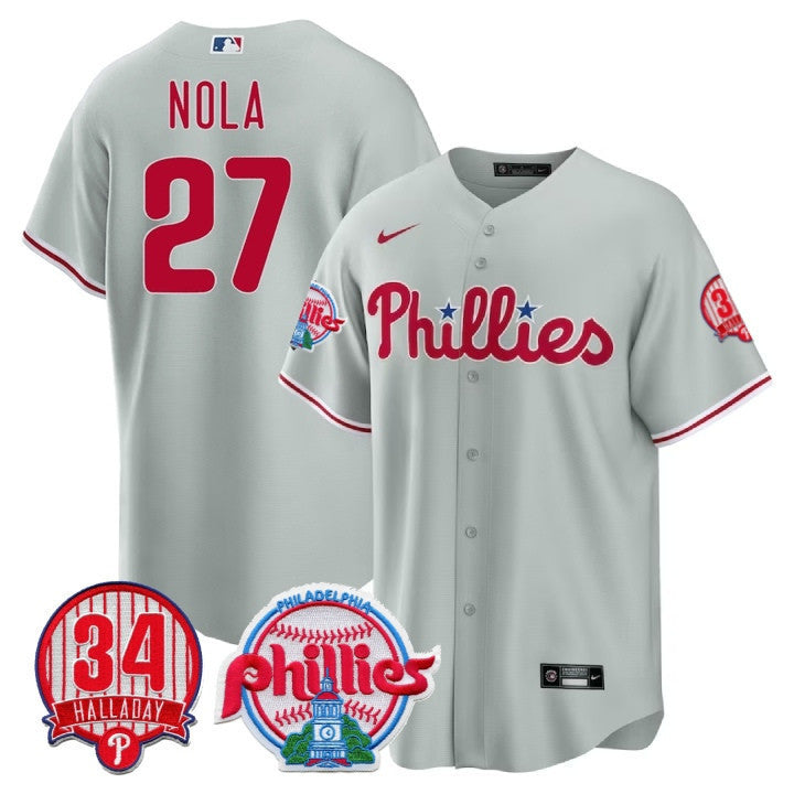 Men's Philadelphia Phillies Cool Base Jersey - Roy Halladay Patch #34