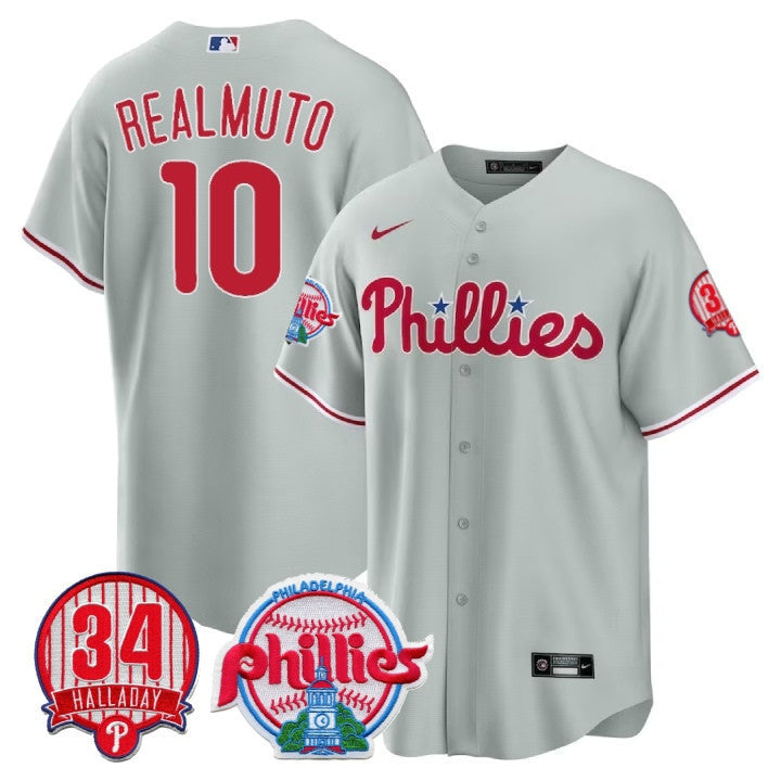 Men's Philadelphia Phillies Cool Base Jersey - Roy Halladay Patch #34