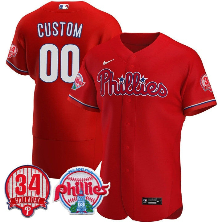 Philadelphia Phillies Custom Jersey - Roy Halladay Patch #34