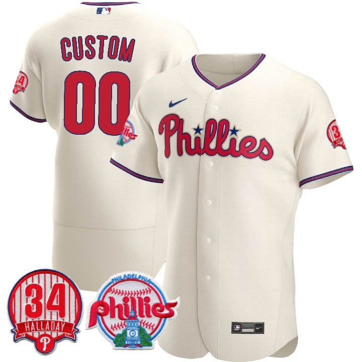 Philadelphia Phillies Custom Jersey - Roy Halladay Patch #34