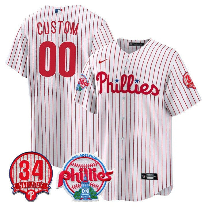 Philadelphia Phillies Custom Jersey - Roy Halladay Patch #34