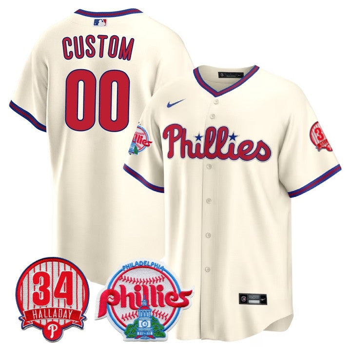 Philadelphia Phillies Custom Jersey - Roy Halladay Patch #34