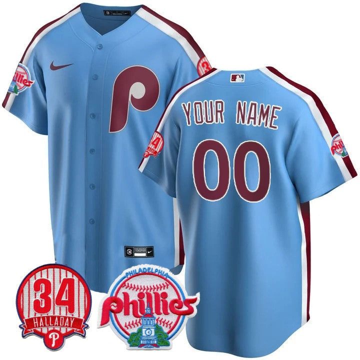 Philadelphia Phillies Custom Jersey - Roy Halladay Patch #34
