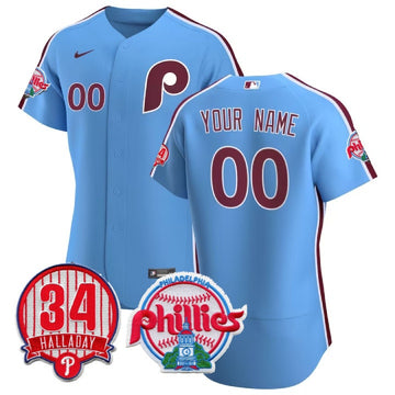 Philadelphia Phillies Custom Jersey - Roy Halladay Patch #34