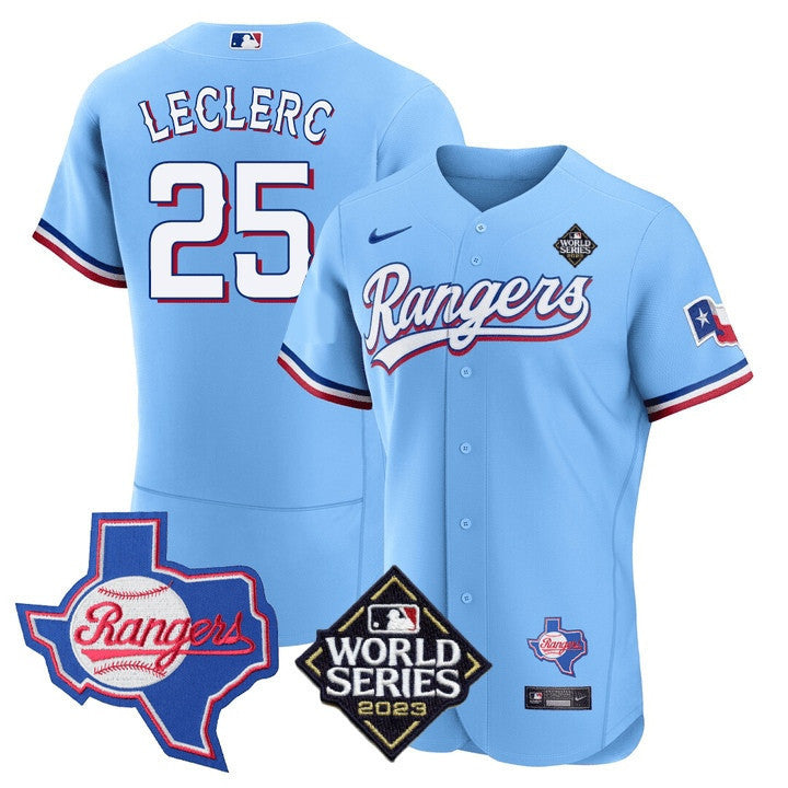 Men's Texas Rangers Limited Flex Base Jersey - 2023 World Series Patch/ Texas State Patch - All Stitched