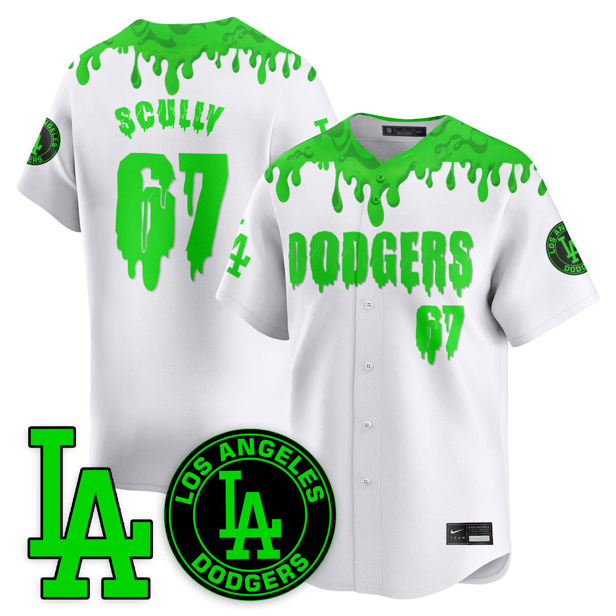 Custom Los Angeles Dodgers "Slime Night Special" Jersey - Stitched