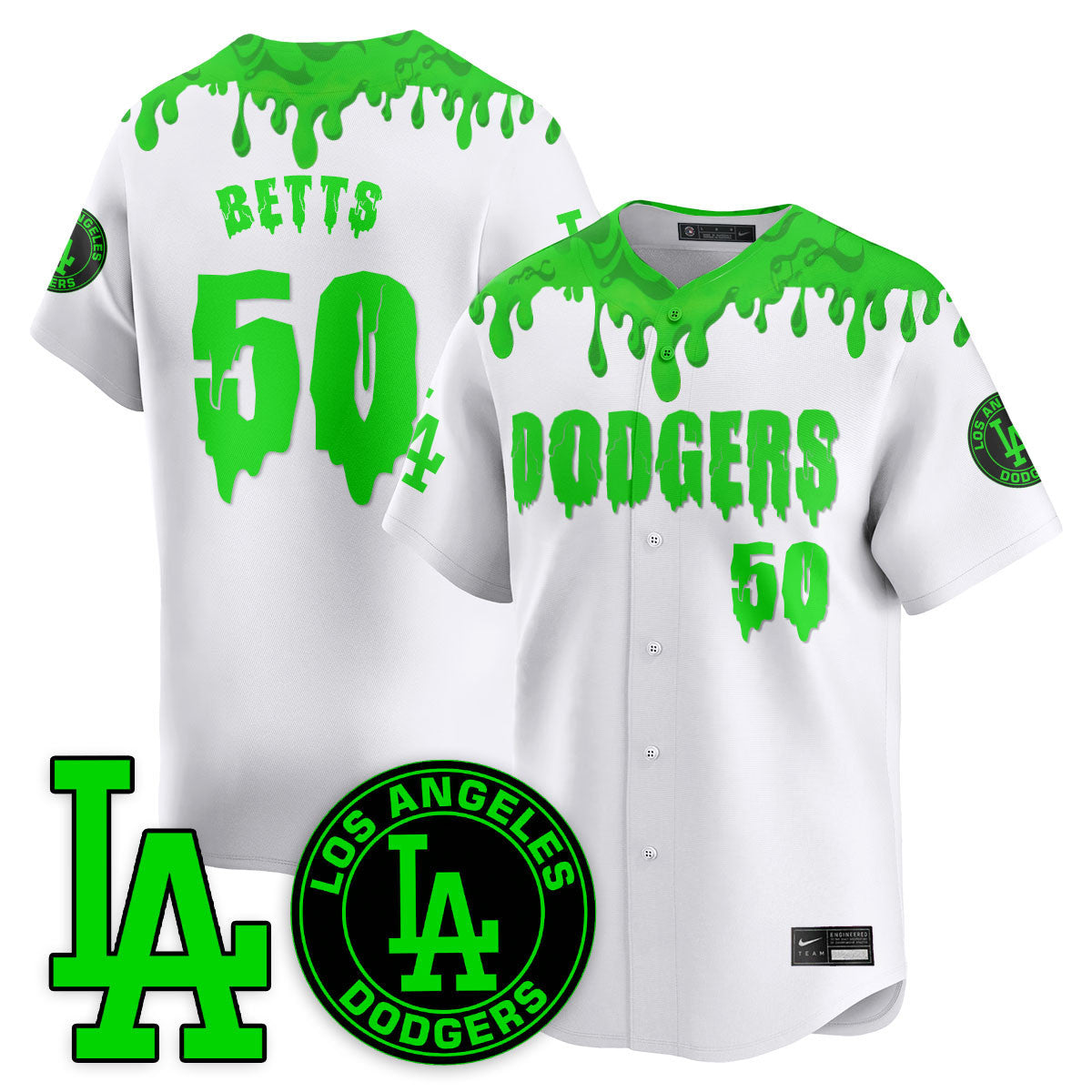 Custom Los Angeles Dodgers "Slime Night Special" Jersey - Stitched