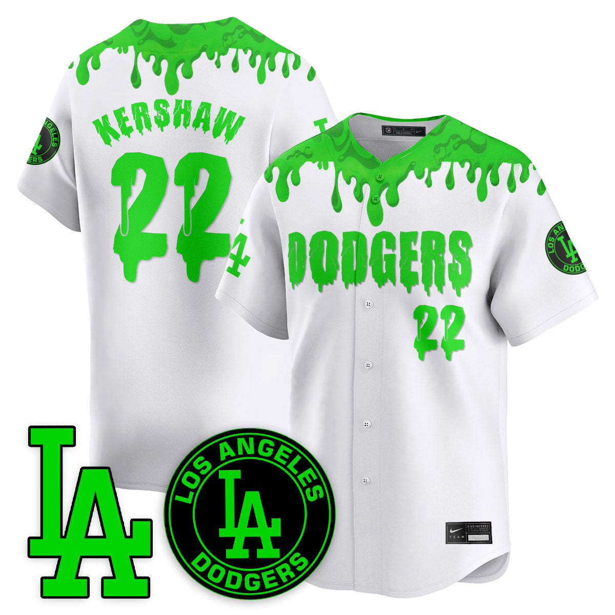 Custom Los Angeles Dodgers "Slime Night Special" Jersey - Stitched