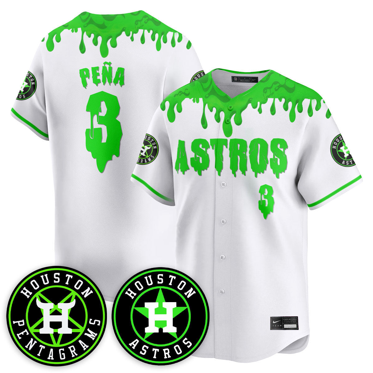 Custom Houston Astros "Slime Night Special" Jersey - Stitched