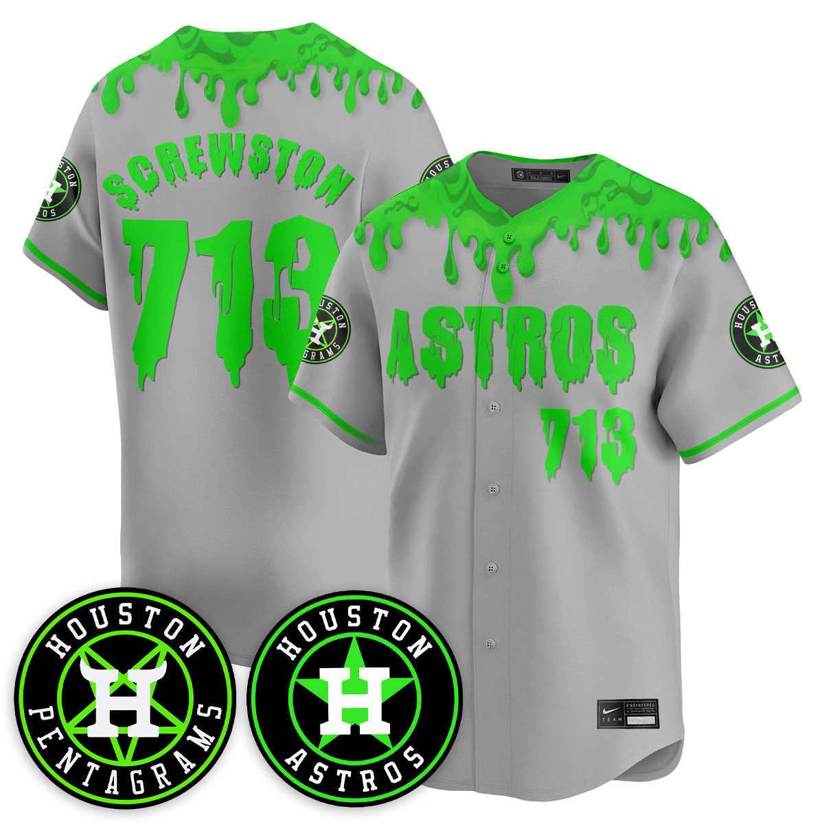 Custom Houston Astros "Slime Night Special" Jersey - Stitched