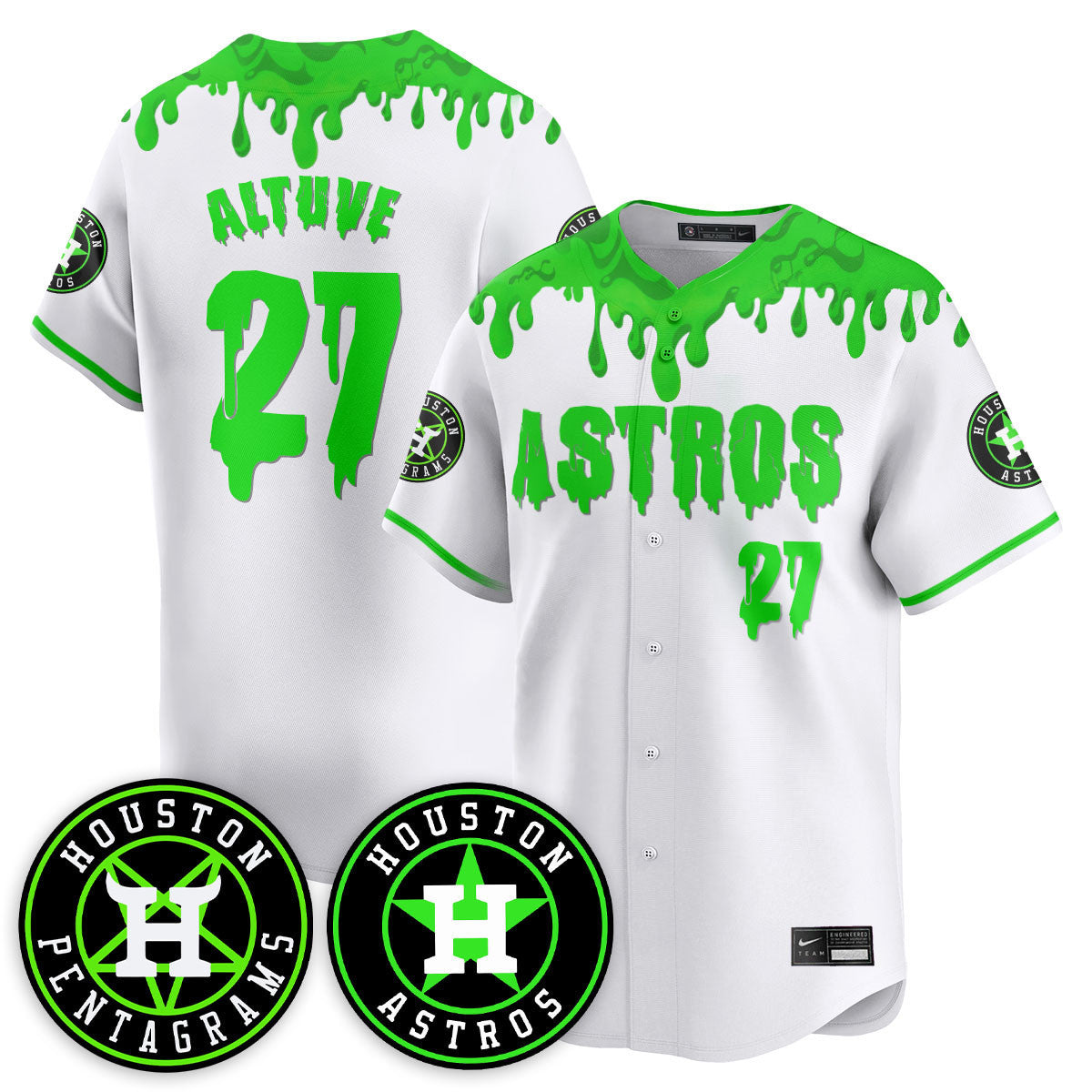 Custom Houston Astros "Slime Night Special" Jersey - Stitched