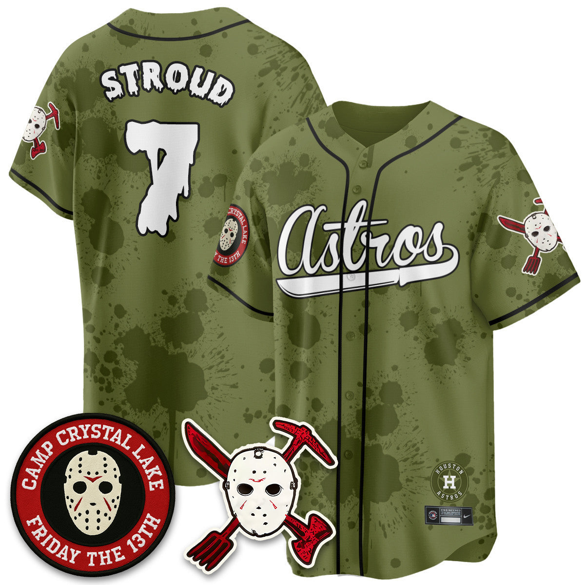 Custom Houston Astros "Friday the 13th" Jersey - All Stitched