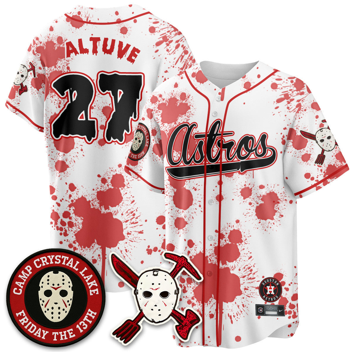 Custom Houston Astros "Friday the 13th" Jersey - All Stitched