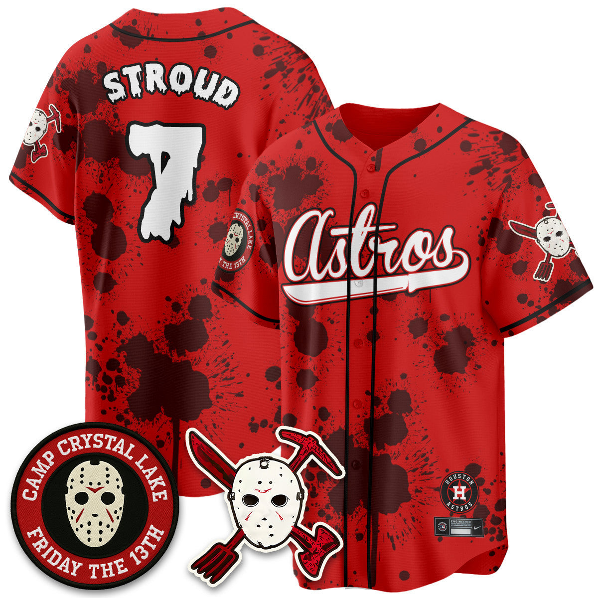 Custom Houston Astros "Friday the 13th" Jersey - All Stitched