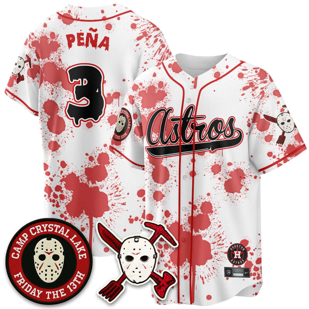 Custom Houston Astros "Friday the 13th" Jersey - All Stitched