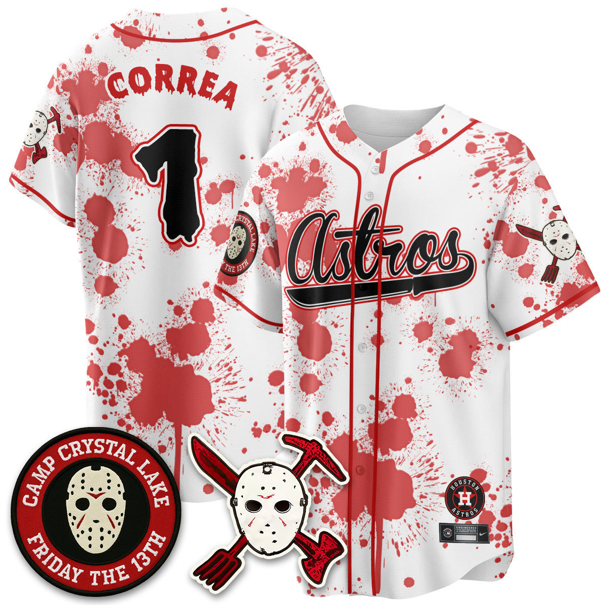 Custom Houston Astros "Friday the 13th" Jersey - All Stitched